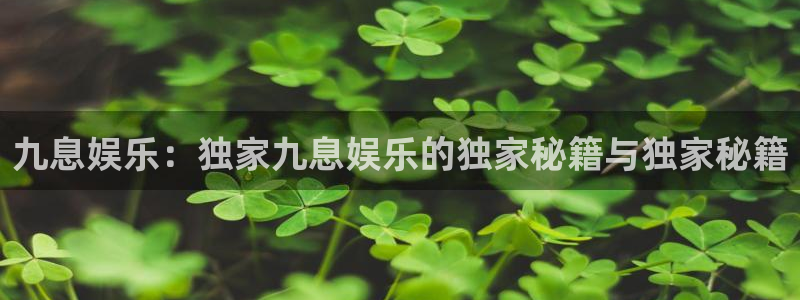 OB视讯电玩网官网入口：九息娱乐：独家九息娱乐的独家秘籍与独家秘籍